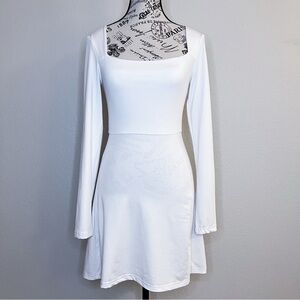 WHITE LONG SLEEVE MINI DRESS WOMEN S COQUETTE BALLETCORE SWIFTIE